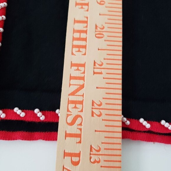 Berek Christmas Cardigan Womens Size Medium Black Vintage Nutcracker Beaded - Picture 14 of 14